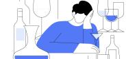 Drinking alcohol abstract concept vector illustration. Alcohol use disorder, binge drinking, alcoholic beverage, alcohol abuse, addiction rehabilitation service, alcoholism therapy, health impact abstract metaphor.